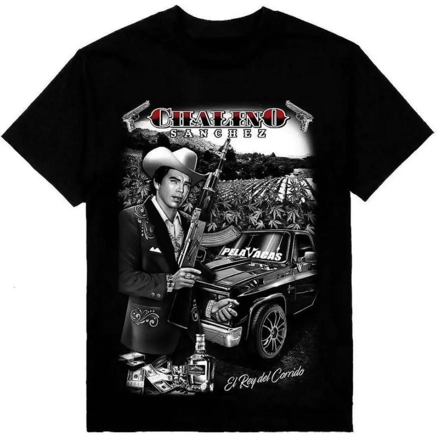Chalino San Cotton Short Sleeve Black S-2345XL Unisex T-Shirt Sweatshirt, Hoodie Fabric Man