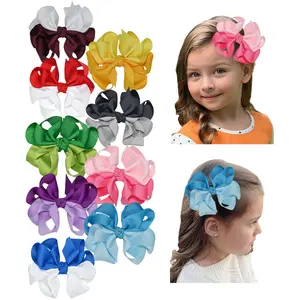 JoyBowie 9pcs 3.5inch Assorted Colorful Hair Bows for Girls, Cute Hair Accessories Set Exquisite girls' hairpin boutique baby girl hair bows
