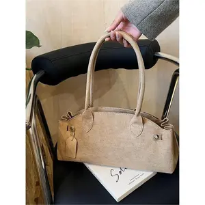 High end, fashionable, multifunctional shoulder bag, retro commuting suede armpit bag, elegant commuting bag