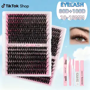 DIY Lash Extension Kit 320pcs/280pcs Lash ClustersEyelash Extension Kit with Lash Bond & Seal,Lash Remover, Lash Tweezers, 9-16MMWispy Lash Clusters Kit D Curl Individualashes Kit Eyelash Clusters 40D(320PCS)/80+100D(280PCS) Beginner-friendly