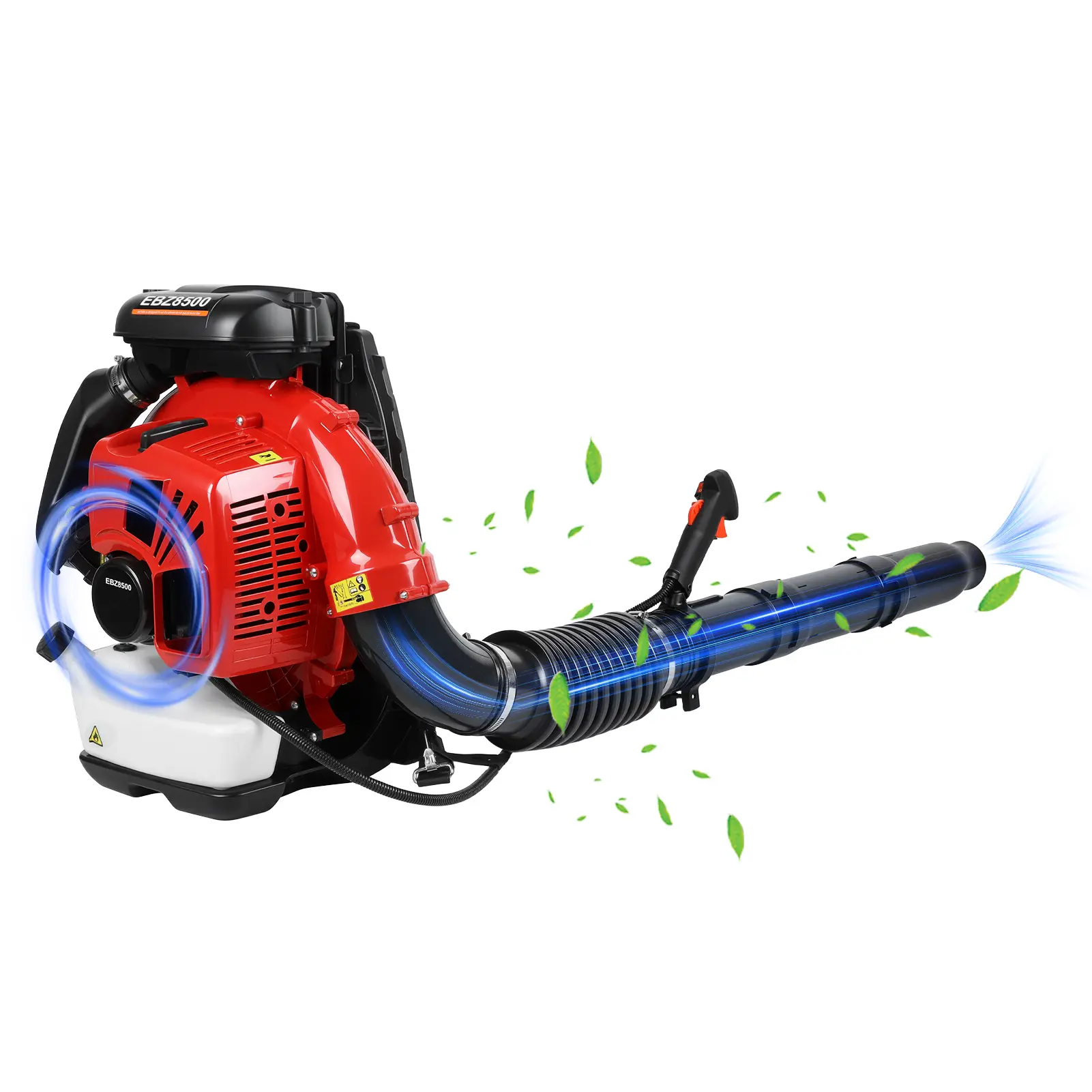 Backpack Gas Leaf Blower, 75.6cc 2 Stroke Engine, 850CFM, 200MPH, High Power Gasoline Leaf Blower, 2.3L Fuel Tank, Ergonomic Blower for Leaf, Sand, Snow, Patio, Yard