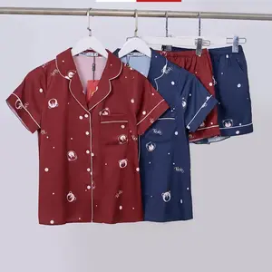 Cute Teddy Bear Pajama Set Women, Kawaii Bear Sleepwear, Button Down Short Sleeve Pajamas, Soft Summer PJs, Cozy Lounge Set #streetstyle #2026trend #trendingfashion #tiktokshopfinds