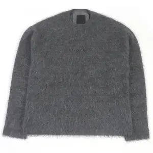 Pre-owned Givenchy Wool Small Leather Goods Mohair Dog Motif Logo Sweater Gray S