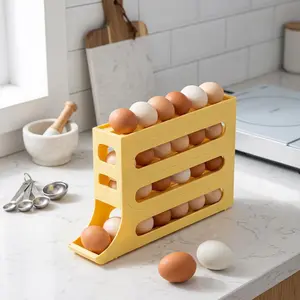 Efficient Egg Storage Solution - Automatic Rolling Type Egg Storage Box for Fridge Organization and Freshness Silicone Freezer Trays Silicone