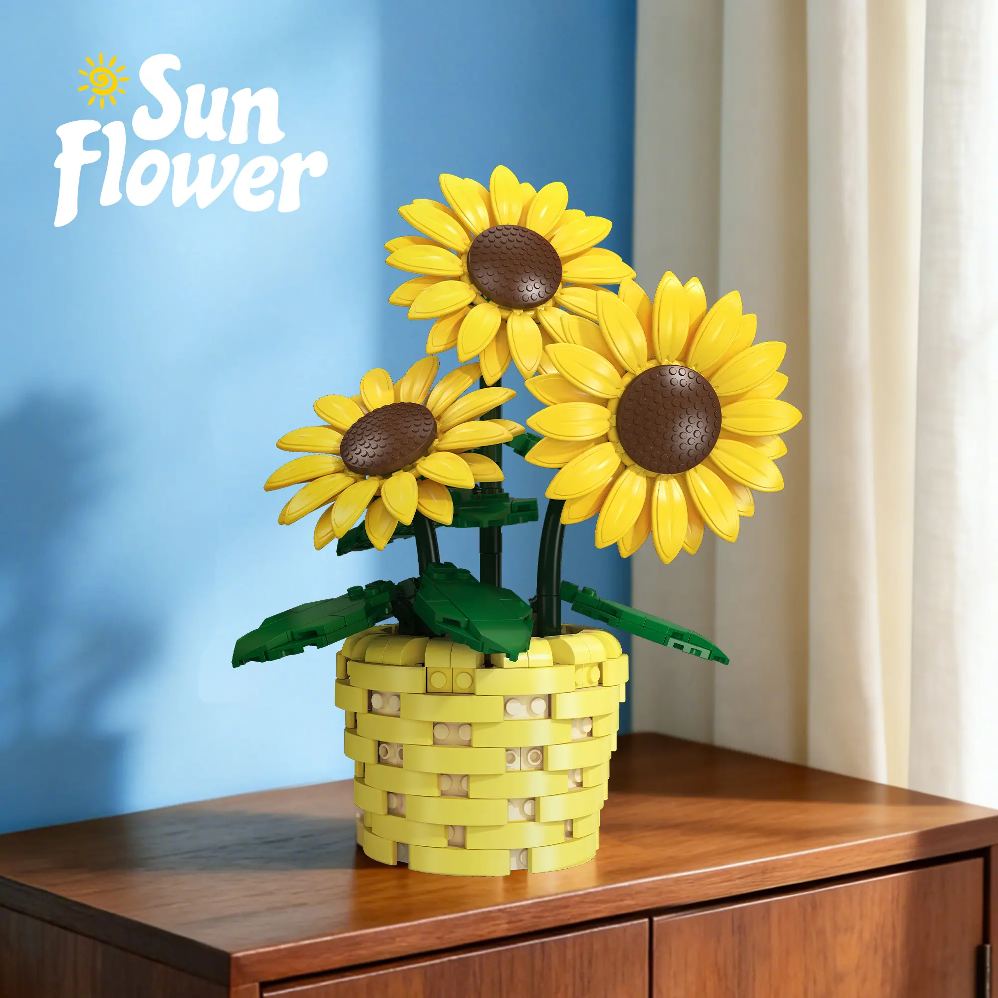 Building Block Sunflower Pot Diy Gift For Her Desk Decor Keepsake Flowers Forever Home Decor Farmhouse Gift Ideas Room Decor Anniversary Birthday