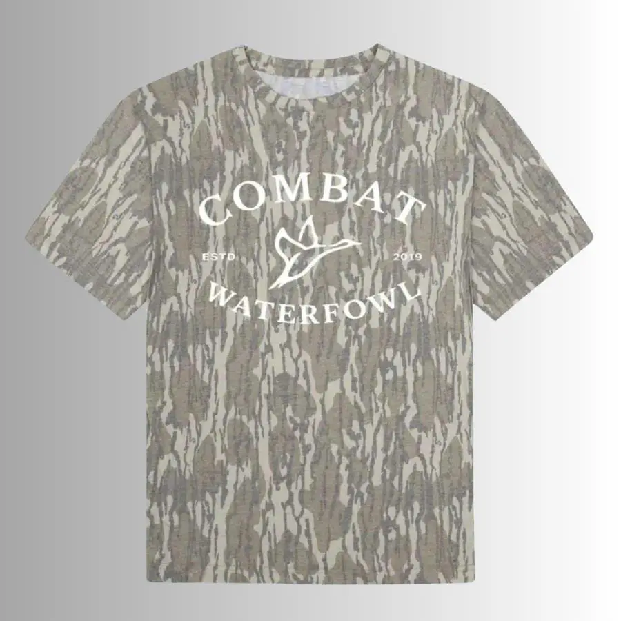 Combat Waterfowl 3D Camo Tee for Men/Women - Mossy Oak Bottomland Hunting Tee, 3D Camo Outdoor Short Sleeve Top