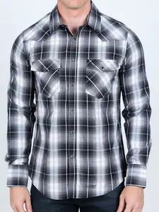 Western Style Plaid Long Sleeve Shirt MC-200-41 | Men's Western Style Button Up Shirts
