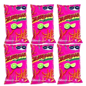 Churrumais con Limonsito, Sabritas Chips, 6 Small Bags - Traditional Mexican Chips, Citrus, Spicy