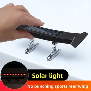 Solar-Powered LED Roof Light – Flowing Glow Tail Wing Light for Cars – No Wiring, Easy Install Safety Warning Light for Night Driving – Universal Fit for SUV Sedan Truck – Anti-Collision Car Accessory