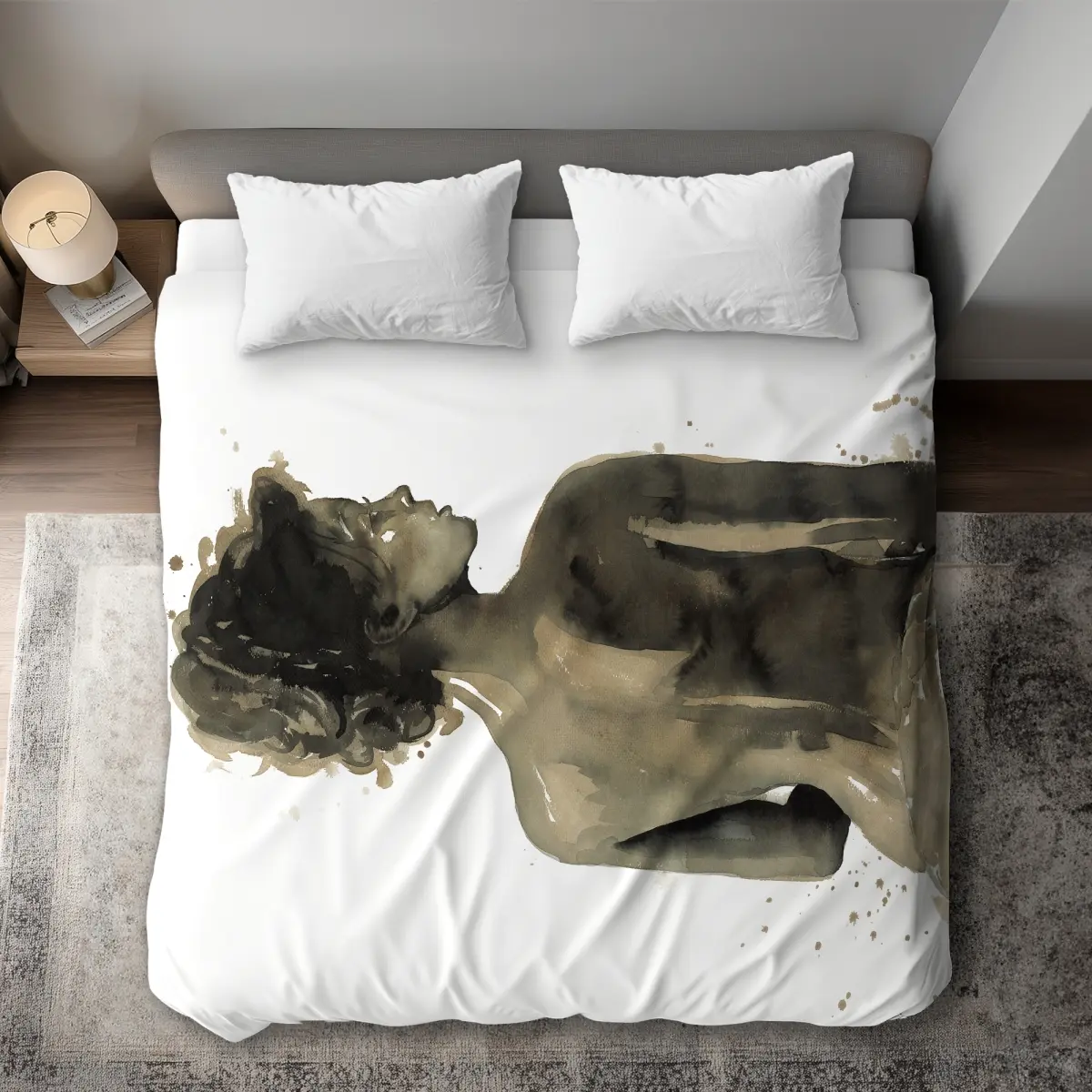 360 stand King Size Microfiber Duvet Cover with Microfiber Face - Sepia Print Brown Design, Artistic Look, Machine Washable Bedding for Women's Home Decor, Microfiber Duvet Covers, Motif Duvet Covers