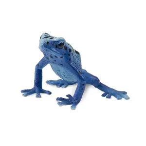 TOYMANY Hand-Painted Blue Poison-Dart Frog Figurine, PVC Plastic Reptile Model with Realistic Design, Age 3+ Early Education Montessori Sensory Toy, Collectible Gift & Home Decor