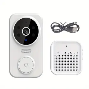 Wifi Wireless Smart Doorbell with Video Security Camera, Home Door Ring Bell Chime Real Time Intercom, Remote View Wifi Video Doorbell Camera, Indoor Outdoor Security Surveillance Bell for Home Apartment Safety Protection