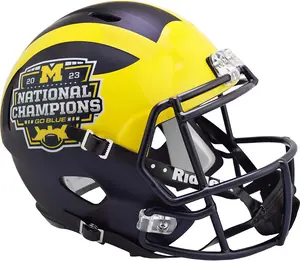 Michigan Wolverines Riddell 2023 College Football Playoff Champions Speed Replica Helmet - Fanatics Authentic Certified