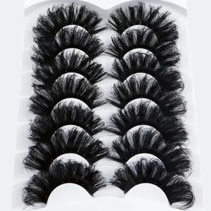 7 Pairs Fluffy False Eyelashes 35 mm Youth Natural Look Soft Thick 9D Faux Mink Enhance Eye Makeup for Daily Wear Soft Fluffy Material Ideal for Everyday Use
