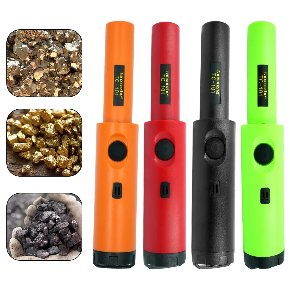 TC-101 Professional Treasure Hunter Pointer Handheld Metal detector Discoverer Pointer Probe Precise positioning Waterproof 360 Side Scanning Detection Rod (battery not included)