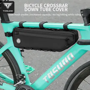 TOSUOD Bike Frame Down Tube Bag – Side Mesh Storage, Extra Space, Leg-Friendly Design