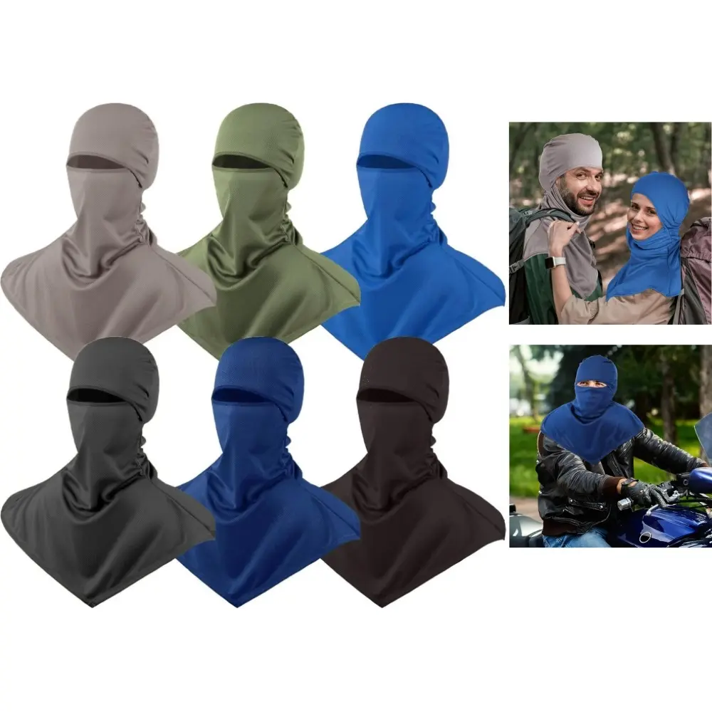 6-Pack Unisex Synthetic Polyester Balaclava Masks, Breathable Full Face Cover with Sun Protection for Skiing, Hunting & Cycling