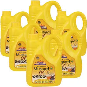Rani Mustard Oil (Kachi Ghani) 67.6 Ounce (2 Liter) Pack of 6, NON-GMO | Gluten Free | Kosher | Vegan | 100% Natural
