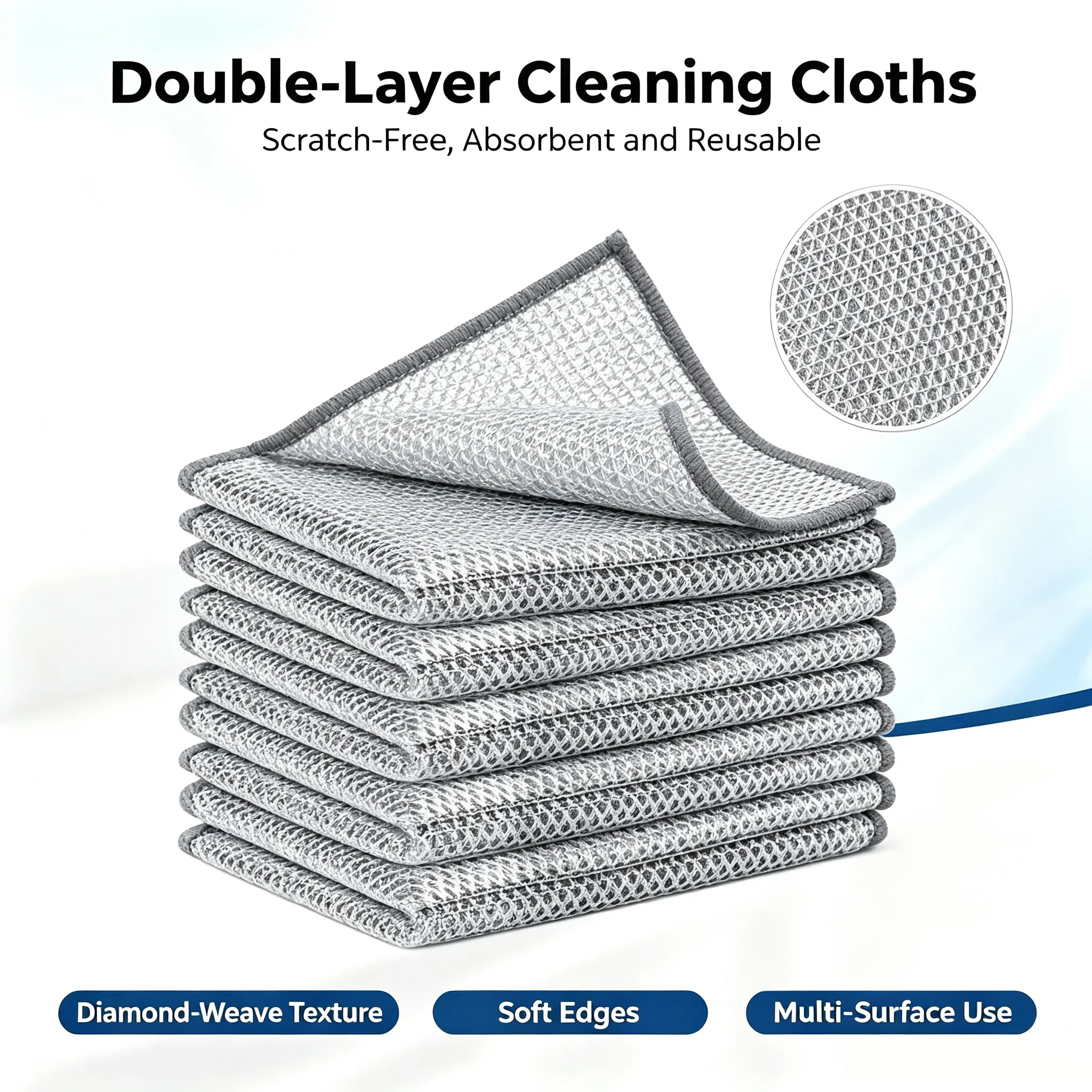 Premium Stainless Steel Dish Scrubbers (10/20-Pack, Silver) – Heavy-Duty, Non-Scratch Cleaning Pads for Pots, Pans, Sinks, Reusable, Rust-Proof, Dishwasher Safe