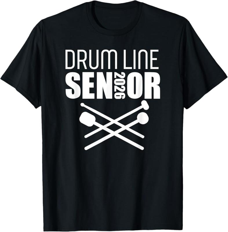 2026 Senior Drum Line Class Of 2026 Marching Band T-Shirt