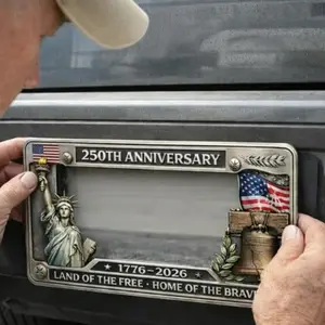 250th Anniversary Commemorative 2D License Plate Frame,United States 250 Year American Car Plate Frame, License Plates Holder,250 Anniversary USA Car Tag Cover,Aluminum LicensePlateFrame Fits Standard