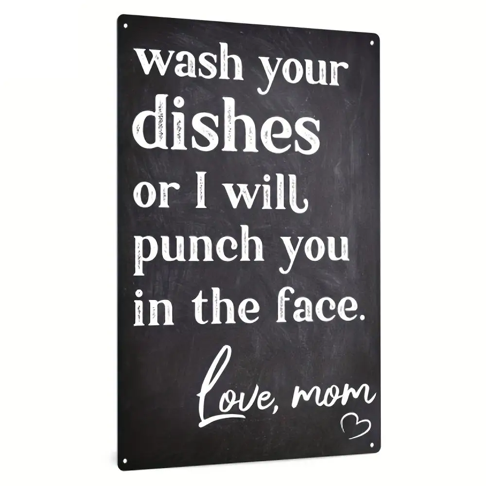 Letter Graphic Iron Sign for Home Decor, Slogan Graphic Wall Art, Vintage Metal Sign for Bedroom, Metal Sign for Office Decor