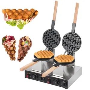 【GARVEE】2800W Electric Bubble Waffle Maker Machine with Adjustable Temperature Control, Non-Stick Surface, Quick Heating, LED Indicator, Two Workbenches for Home and Commercial Use