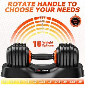 Adjustable Dumbbells Set of 2, 1 Hand Adjustable Weights Dumbbells Set, 5 in 1/10 in 1 Free Dumbbell with Anti-Slip Texture Handle, 25/55/80lb Pair Weight Set For Home Gym Suit both Men and Women