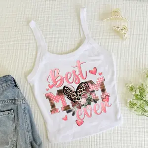 [Hot Summer - Fast Ship From US] - Best Mom Ever Strap Tank – Cute Floral & Leopard Heart Mother’s Day Gift Shirt for Mom