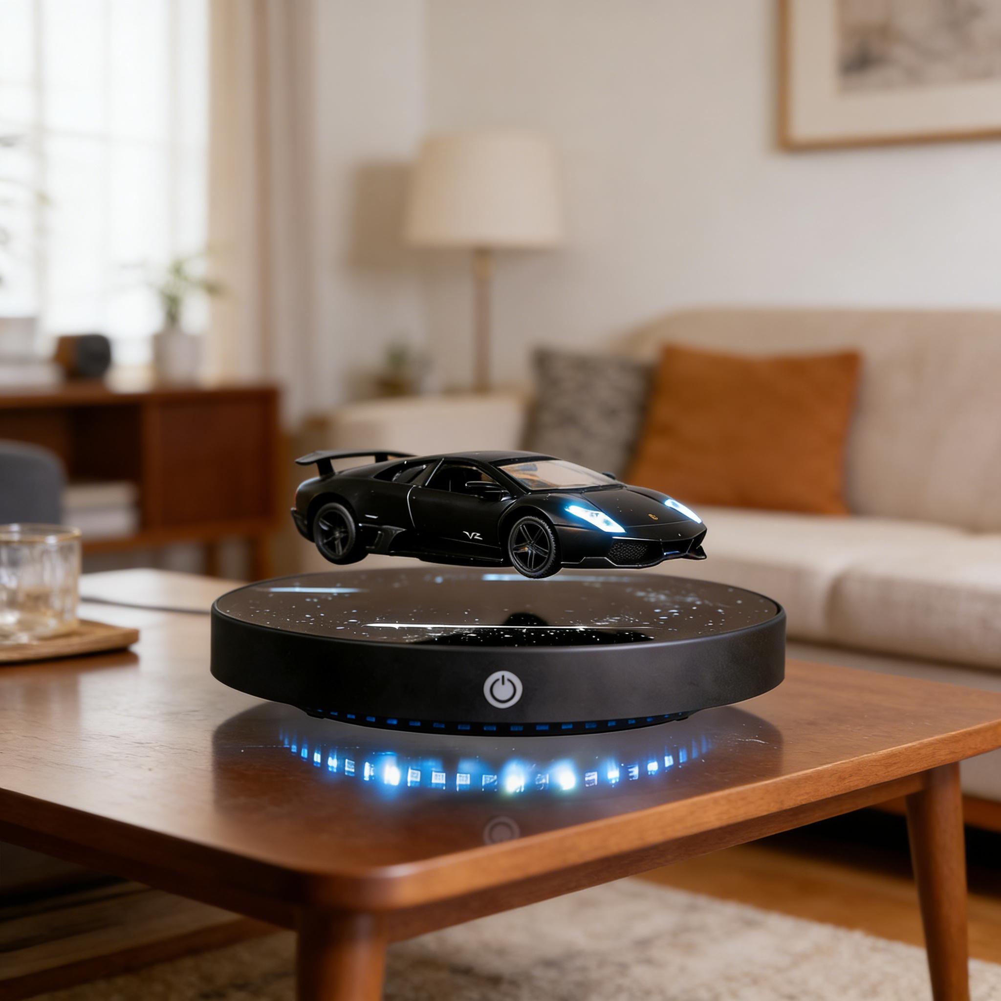 Floating Creative Car, Switchable Lights + 360° Rotation, Multi-Function Lighting Decor, Perfect Gift for Everyone