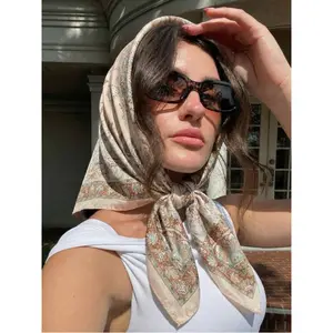 MOTHER'S DAY GIFT: 1pc Female Polyester Bohemian Paisley Print Bandana - Women's Fashion Scarf for Sun Protection, Shawl for Daily Wear & Vacation, Spring/Summer Hair Accessory