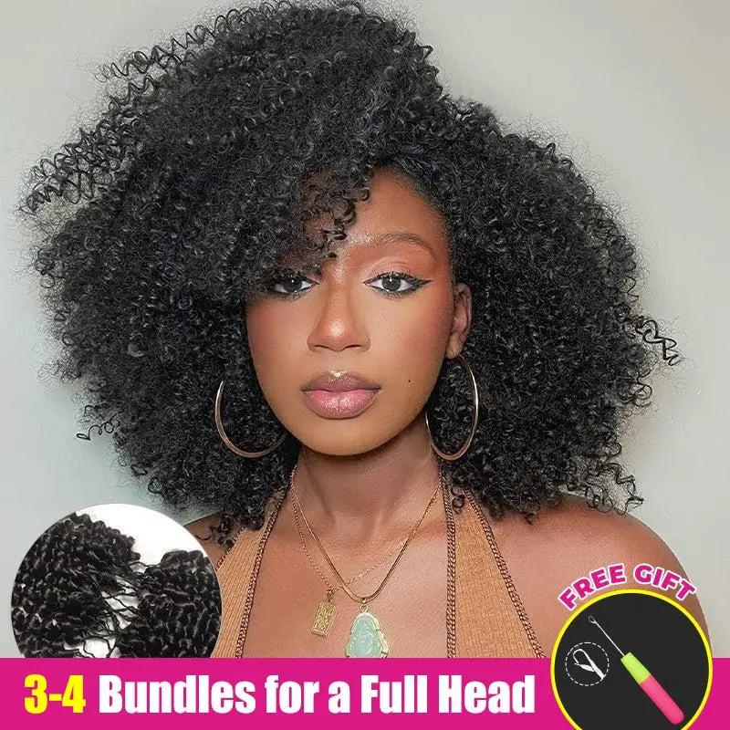 ISEE HAIR Crochet Hair Afro Curly Human Hair Extensions Miracle Knots Pre-Separated 50g/Pack (32-38 Strands Per Pack）– Knotless Boho Braids, 4-5 Packs for Full Head, Protective Hairstyles For Black Women Vacation Hair #Summervibes#ISEECrochetNewArrivals,s