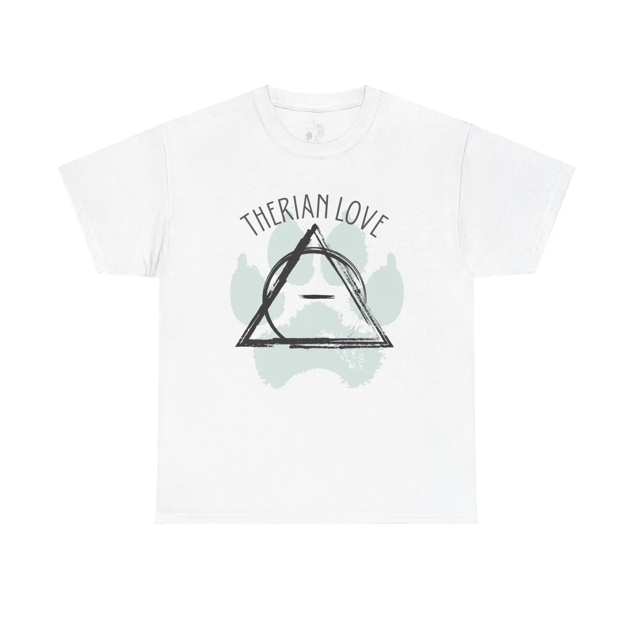 Therian Wolf Paw Print Tee - 100% Cotton Classic Fit Shirt with Therian Symbol and Wolf Tail Design