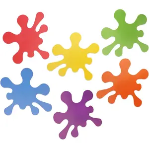 48 Pcs Colorful Paint Splatter Paper Cutouts for Art Sticker Painting Splatter Theme Birthday Party Decorations Bulletin Board Classroom Decor for School Party Supplies for Craft Wall Decor