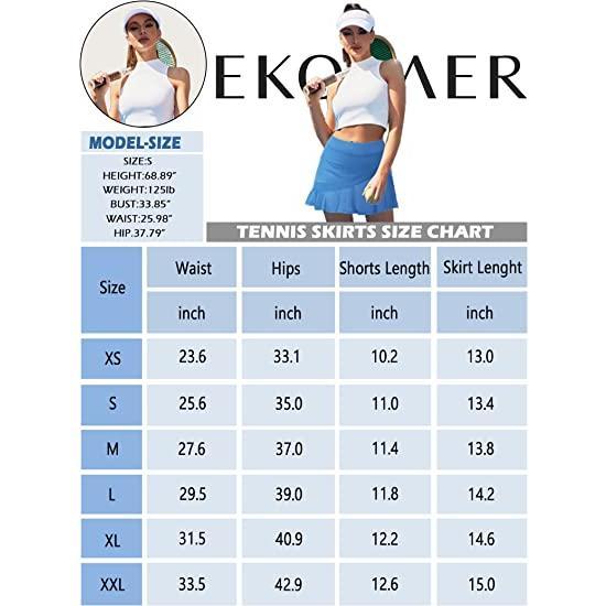 EKOUAER Women's Athletic Golf Skorts Lightweight Skirt Pleated with Pockets for Running Tennis Workout