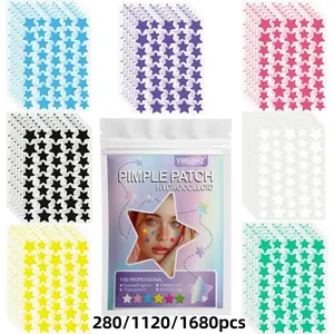 Colorful Star-Shaped Hydrogel Patches, Soft Non-Irritating, Daily Facial Use, Long-Lasting Adhesive, Personal Care, 280/1120/1680 Pcs