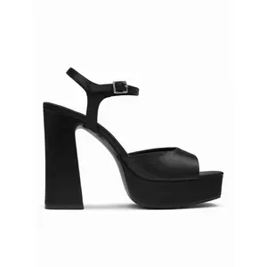 Cider SATIN ADJUSTABLE STRAP PLATFORM CHUNCKY HEEL