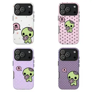 Y2k Kawaii Em0 Z0mb1e Phone Case|Pastel Polka Dot Shockproof Cover For iPhone 11 12 13 14 15 16 17 Pro Max For Samsung S26 S25 S24 S23 S22-Gift Ideas For Him/Her/Fans