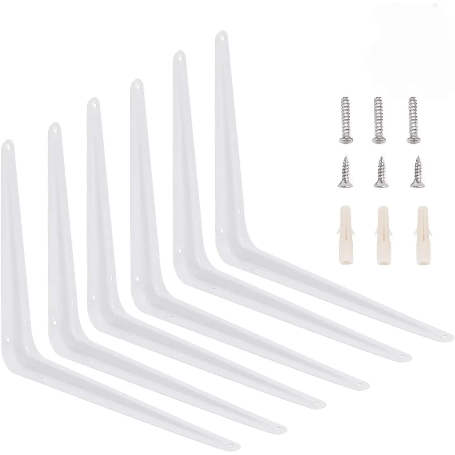 24 Packs 5 x 6 Inch Shelf Brackets, Heavy Duty Metal Wall Corner Angle Shelving Shelf Brackets with Screws for Wall Hanging Shelves Decorative Corner Brackets