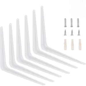 24 Packs 5 x 6 Inch Shelf Brackets, Heavy Duty Metal Wall Corner Angle Shelving Shelf Brackets with Screws for Wall Hanging Shelves Decorative Corner Brackets