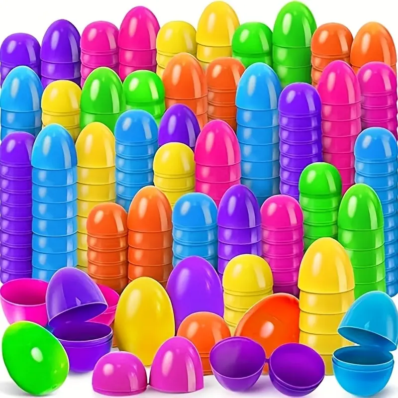 50/100pcs Plastic Easter Eggs Colorful Bright, Ideal for Easter Egg Hunts, Surprise Egg Activities, Toddler Pretend Play, Valentine Easter Decorations