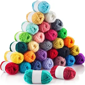 30 Mini Skeins of 20g/0.7Oz Acrylic Yarn | 1300 Yards of Soft, Mixed Color Yarn for Crocheting and Knitting | Assorted Starter Crochet Bulk Kit for Adults