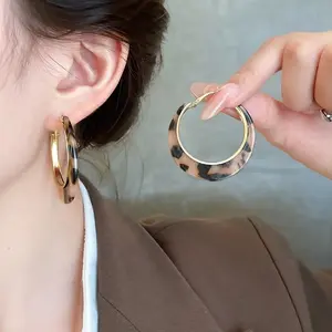 Leopard print hoop earrings