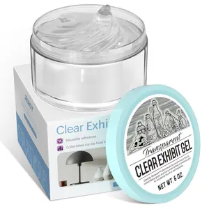 6 oz Clear Exhibit Gel, Reusable Museum Exhibit Putty to Keep Collections in Place, Removable & No Residue Exhibit Wax Fixed Decorations and Collection to Prevent Falling, Vibration.