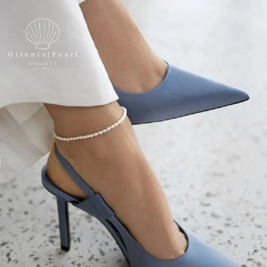 Anklets-Natural Pearls Anklet Ankle Bracelets for Women Delicate Chain Women's Anklets Summer Beach Pearl Jewelry Layering Gift Non Tarnish