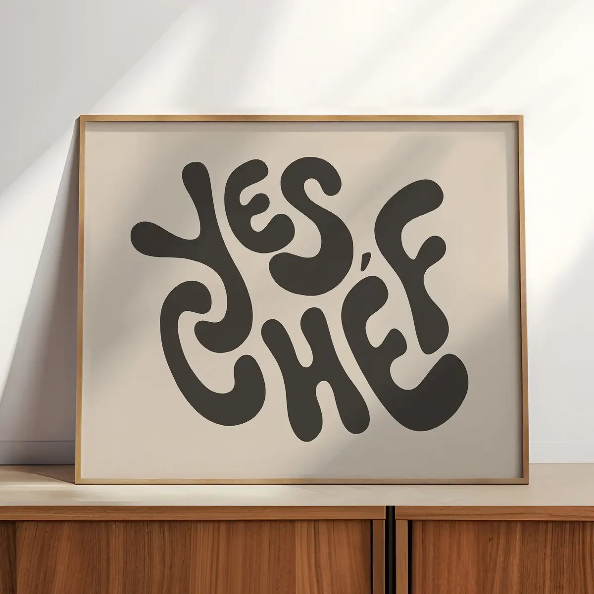 Yes Chef Poster – Funny Kitchen Wall Art, Foodie Room Decor Unframed, 5 size, 8x12 to 27x40 inch