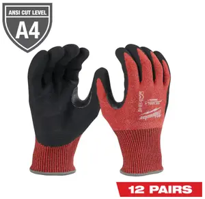 Milwaukee 48-22-8945B Cut Level 4 Nitrile Dipped Gloves - S (12 Pack)