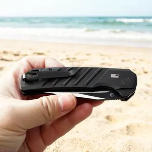 1pc 7305 Folding Knife, Textured Non-Slip Handle, Edc Tool, Pocket Knife, Fruit Knife, Kitchen Knife, Camping Essential, Men's Gift