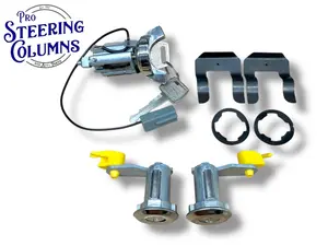 81-93 Ford Mustang Ignition & Door Lock Cylinder Set Chrome New (Keyed Alike)