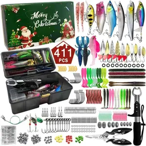 Durable Fishing Lure Set, Curved Bait, Spoon Lures, Rotating Soft Plastic Worm Bait, Three Hook Fish Hooks, Lead Sinkers Accessories, Fishing Lures Kit